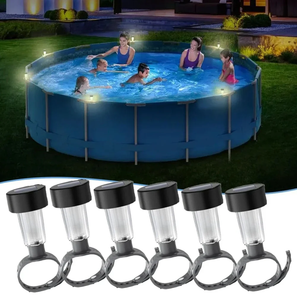 

1-10PCS Solar Pool Light Hanging LED Cylinder Lamp for Above Ground Pool Outdoor Garden Waterproof Warm White IP44 Use