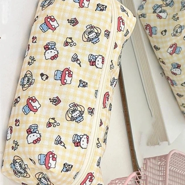 

New Cute Cartoon Sanrio Hello Kitty Puppy Pencil Bag High Quality Stationery Storage Bag Multifunctional Pen Box Cosmetic Bag