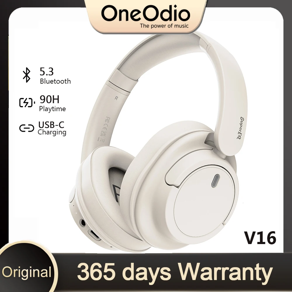 Oneodio SuperEQ V16 Wireless Headphones Bluetooth Earphone 5.3  Foldable Over Ear Headset 90H Time  40mm Driver Gaming headset