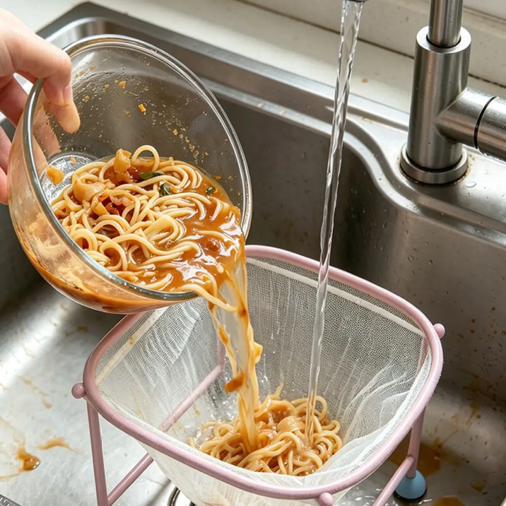 Kitchen Drain Strainer Rack Disposable Filter Mesh Bag Sink Waste Catcher Food Scraps Stopper Cleaning Organizer Tool
