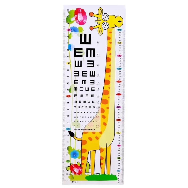 1pcs Children\'s Room Decor Kid Cartoon Baby Measuring Height Ruler Chart Growth Sticker Visual Acuity Charts Wall Decoration New