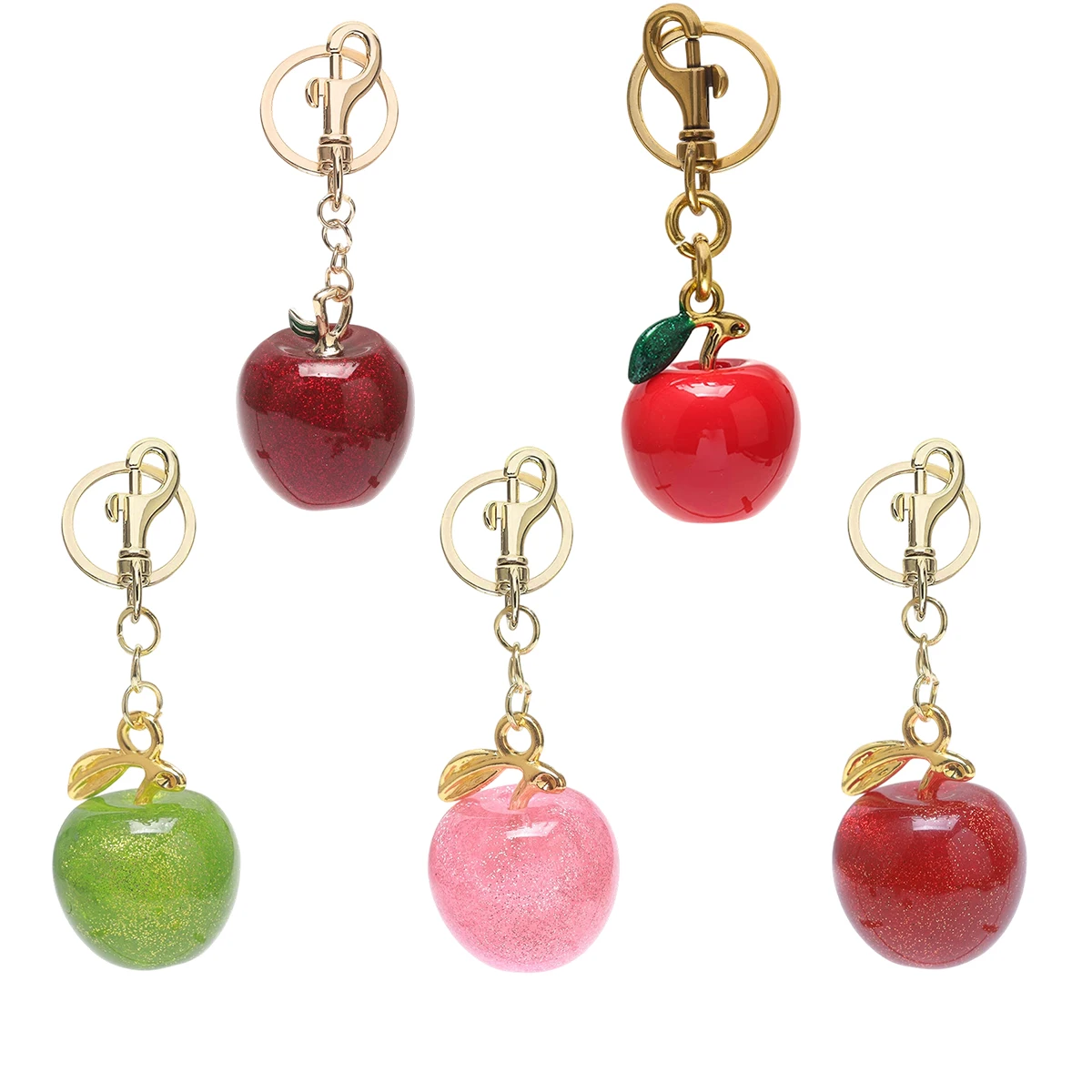 Gantungan Kunci Apple Lucu Lucu Gantungan Kunci Buah Musim Panas Cocok untuk Tas Tangan Wanita Hadiah Aksesori Perhiasan Dekorasi Liontin Mobil