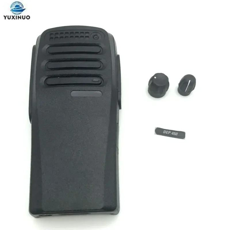 Czarna obudowa przednia z pokrętłami kanału głośności do radia DEP-450 Motorola Walkie Talkie XIR P3688 DP1400 DEP450