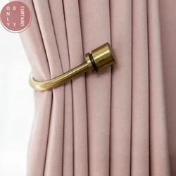 Cortinas opacas gruesas de terciopelo rosa para niñas, sala de estar, dormitorio, balcón, ventana francesa, decoración del hogar personalizada