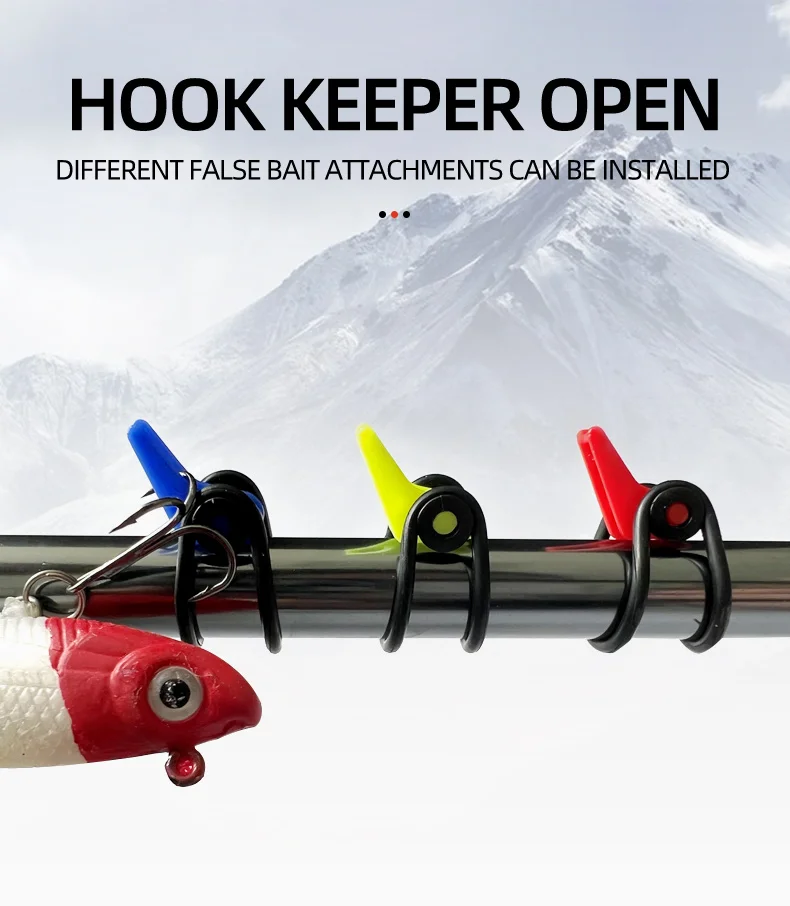 10PCS Köder Halter Kunststoff Angeln Haken Keeper Locken Sicherheit Halter Mit 2 Gummi Ringe Für Angelrute Pol Angelgerät – Detail 4