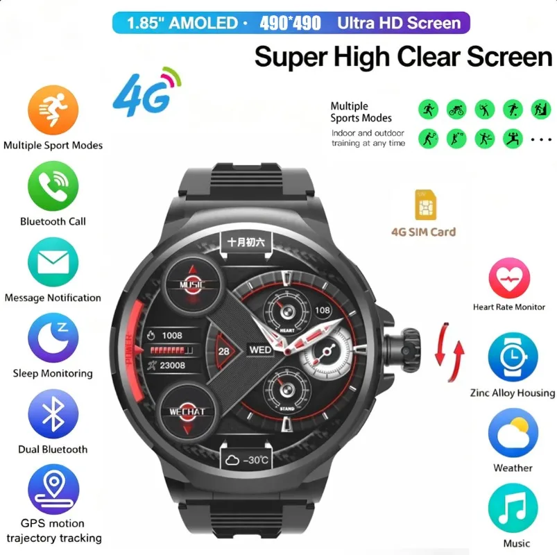 New Ultra‑Light Men's Smart Watch, Sports & Fitness, Daily Waterproof, Heart Rate Monitor, Bluetooth Calling