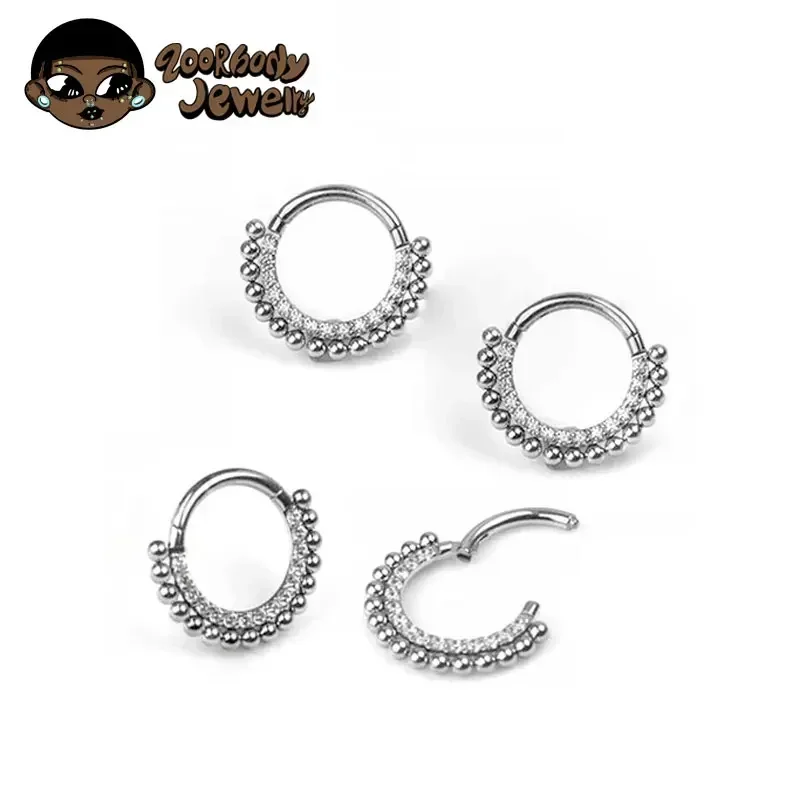 ASTM F136 Titanium Daith Piercing 16G Clicker Nariz Folhas Anel Diafragma Lóbulo Superior Piercing Orelha Cartilagem Tous Brinco Jóias