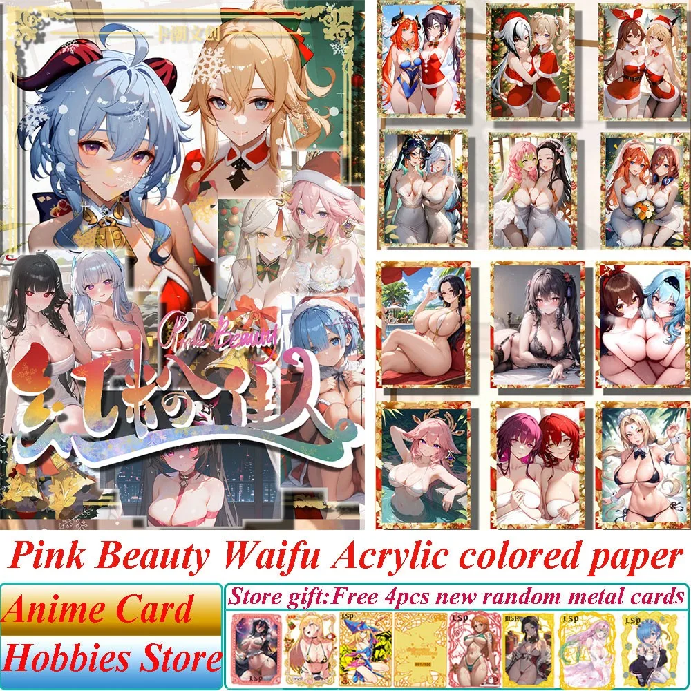 New Goddess Story Pink Beauty Acrylic Colored Paper Collection Cards Rem Kafka Anime Sexy Charm Girl Swimsuit Bikini Feast Cards