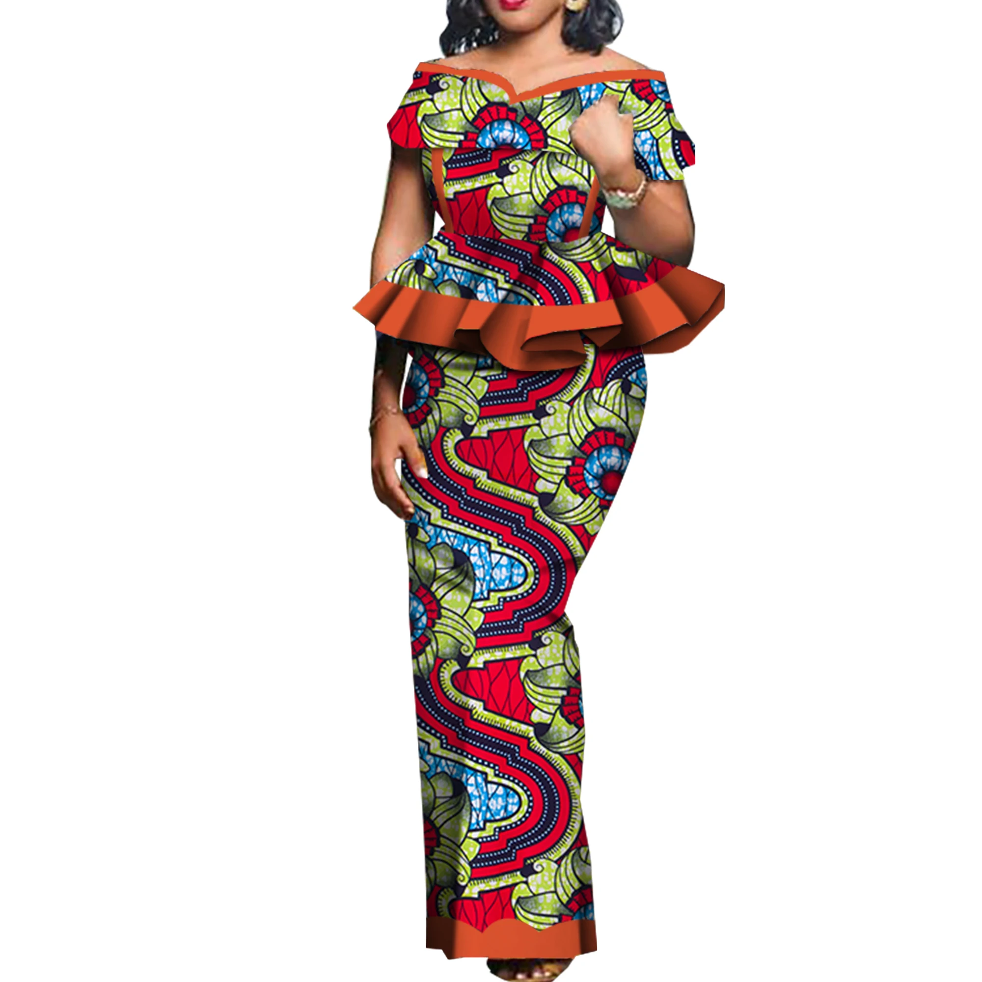 Party African Dress Women Skirt Sets Traditional  2 Pieces Suits Custom Made Dashiki Tops and Skirts Plus Size Clothing WY5104