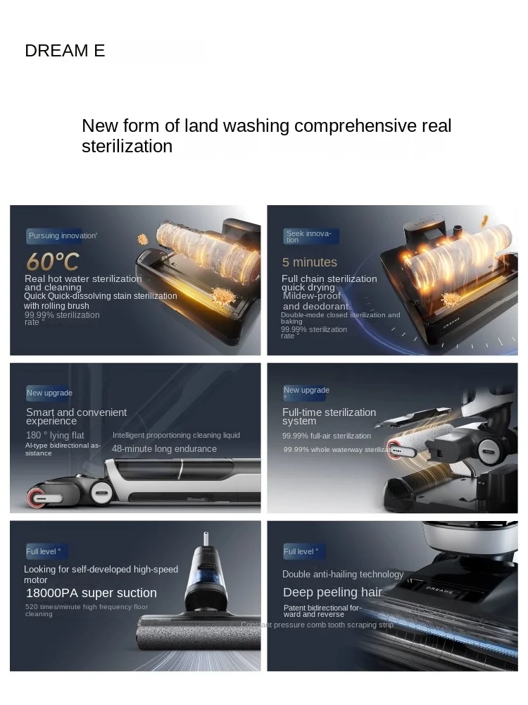 DREAME H30 Ultra Floor washer Hot wash, dry, remove bacteria, suction, mop and wash one household appliance flat lying version