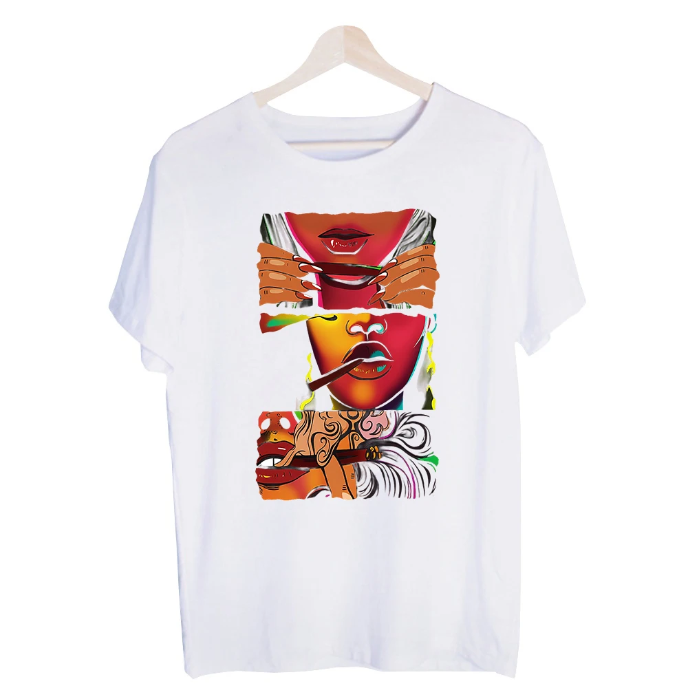 Men's Abstract Face Art Graphic Tee, Short Sleeve Crew Neck T-Shirt for Urban Streetwear and Casual Outfits