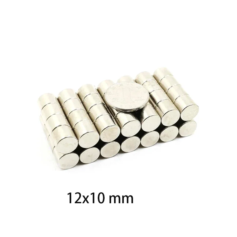 5/10/20PCS 12x10mm Super Powerful Strong Magnetic Magnets Permanent Neodymium Magnets 12mmx10mm Small Round Magnet