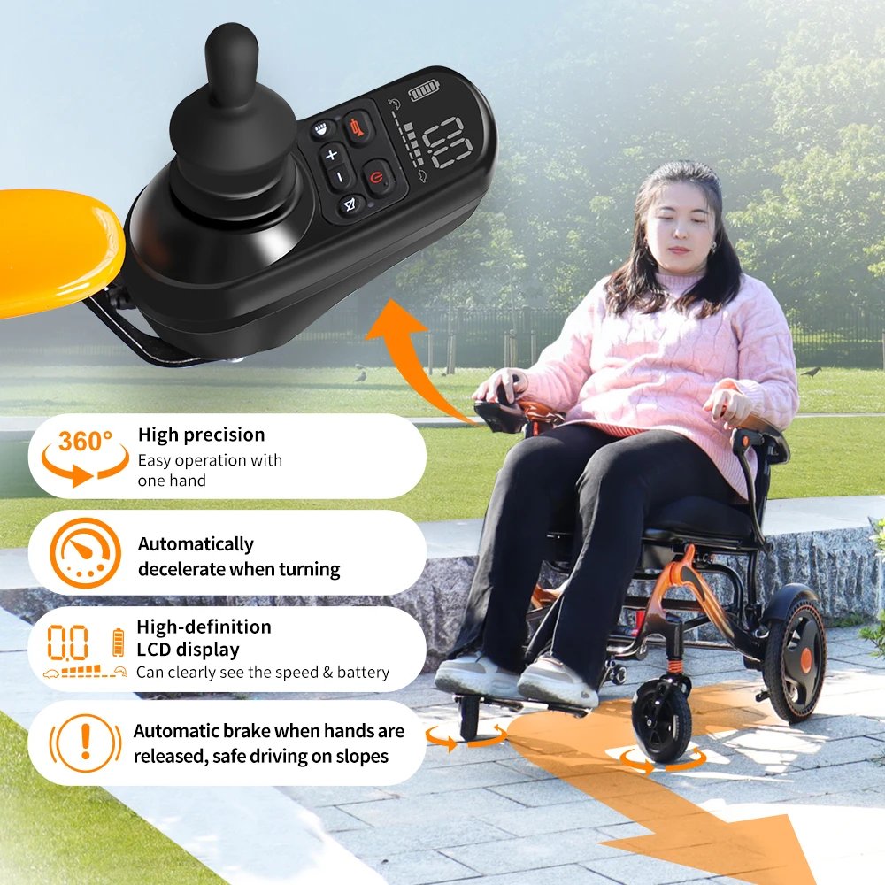Durable Strong 16Kg Travel Lightweight Carbon Fiber Electric Wheelchair Compact Folding Power Electric Wheelchair For Handicap