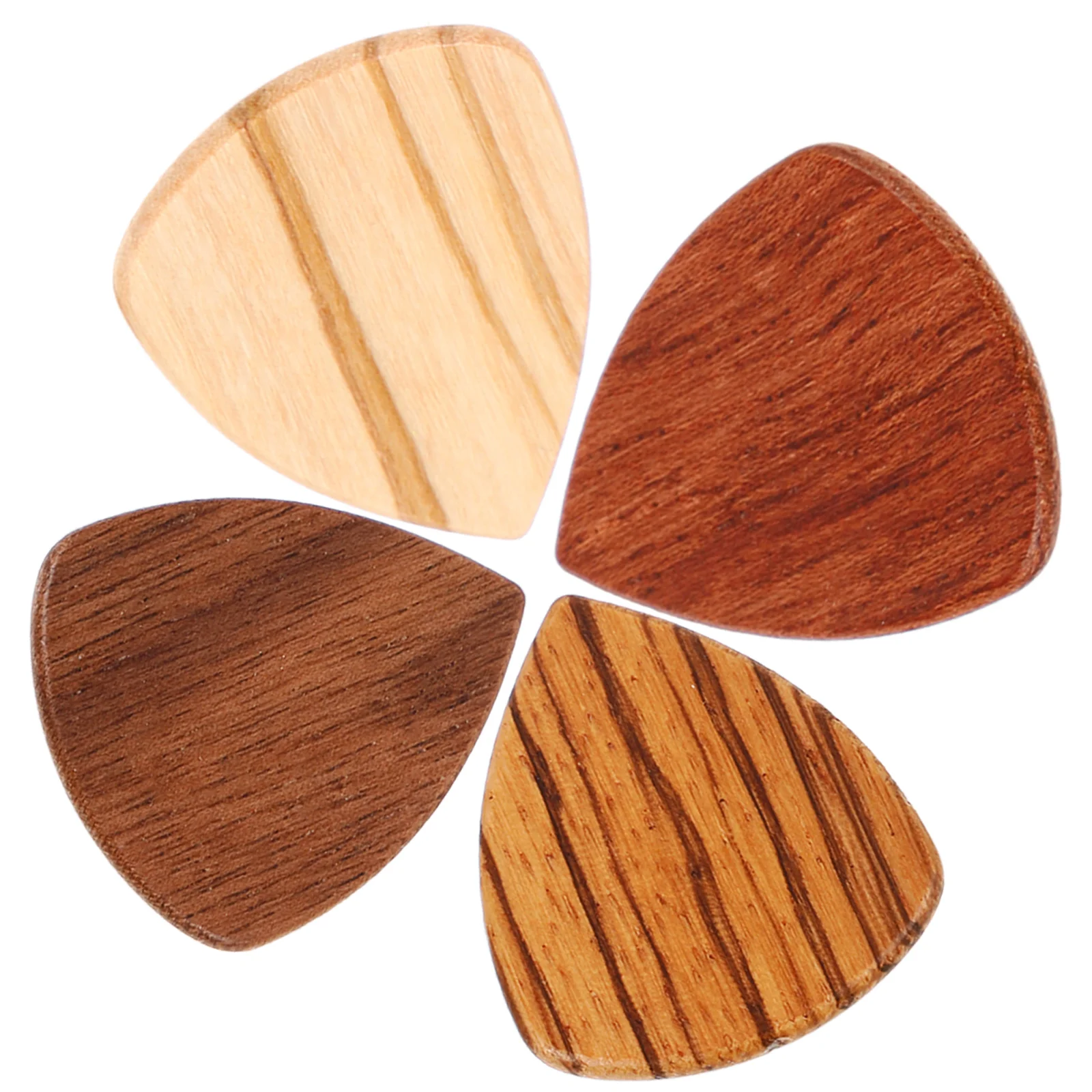 

4 Pcs Wooden Guitar Pick Picks for Bass Acoustic Portable Folk Log Music Instrument
