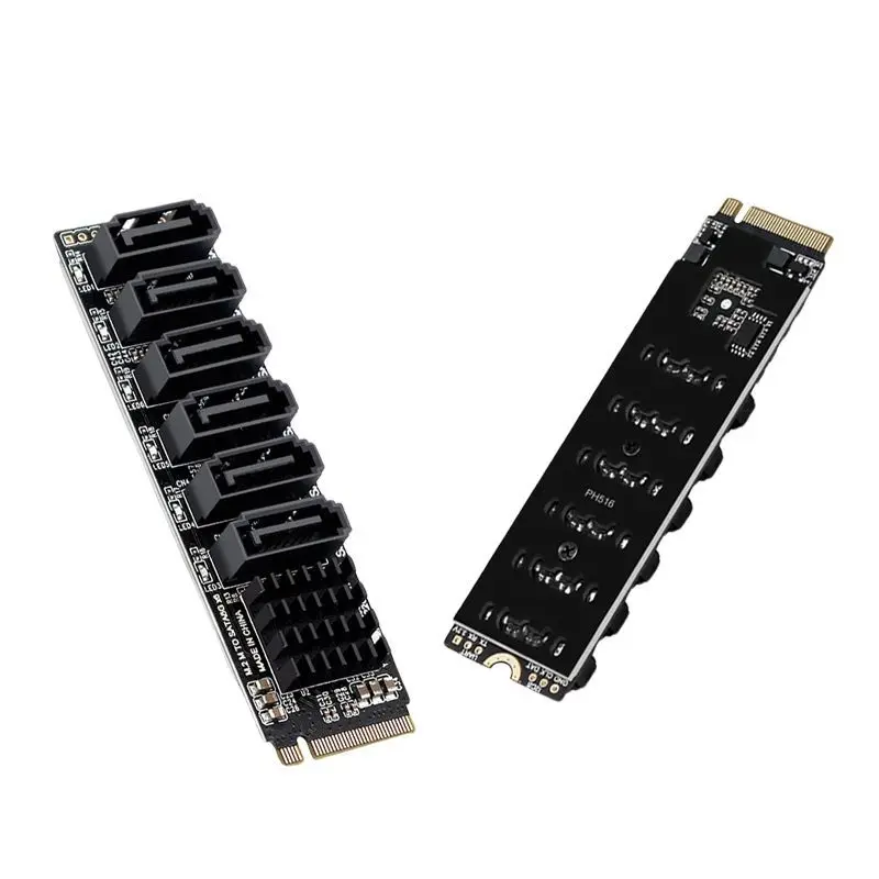 M2 to Sata expansion card 6-port NAS hard disk expansion support PCIE3.0ASM 1166