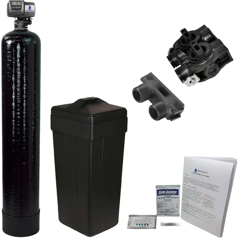 Pentair 5600sxt-48k AFW Filters water softener with AFW Install kit Fleck 48,000 Grain of Upgraded HIGH Capacity 10% Resin,Black