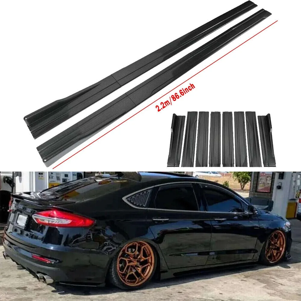 

86.6"Side Skirts Extension Rocker Panel Lip Carbon Fiber For Ford Fusion 2005-20 United States