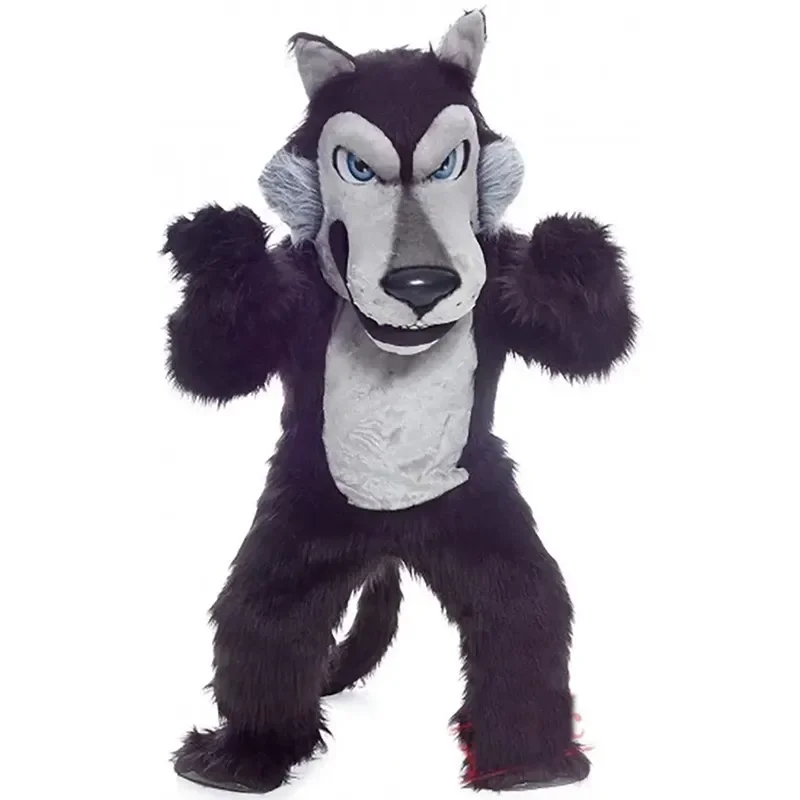 هالوين Adt الحجم الأسود الذئب زي التميمة يتوهم حفلة الكرتون الإعلان الزي للبالغين #1