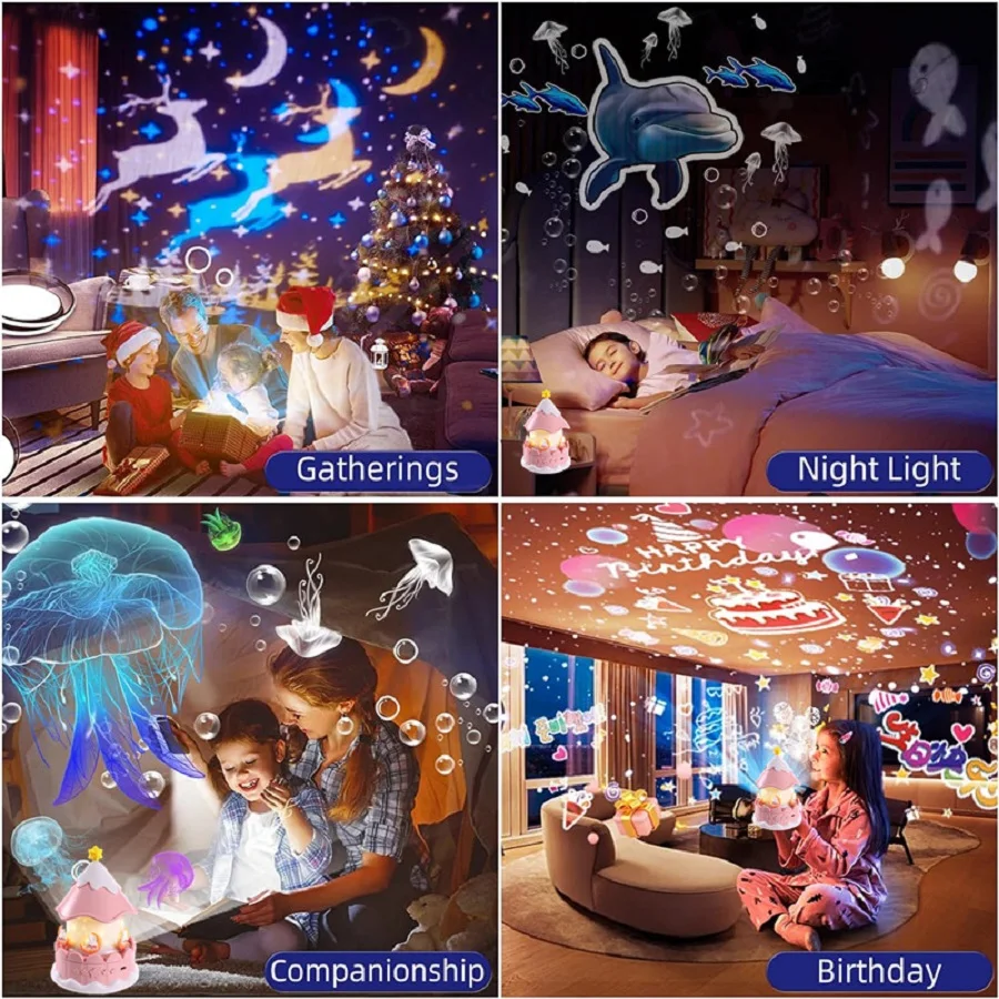 21 in1 Star Night Light Projector with Bluetooth Music Timer Rechargeable Galaxy Nightlights Bedroom Decor Kids Birthday Gift