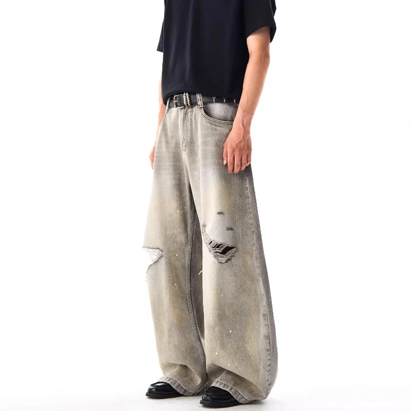 

Джинсы Old Scimitar с принтом тай-дай, мужские свободные повседневные брюки с широкими штанинами, джинсы люксового бренда для девочек, мужская одежда, уличная одежда для мужчин