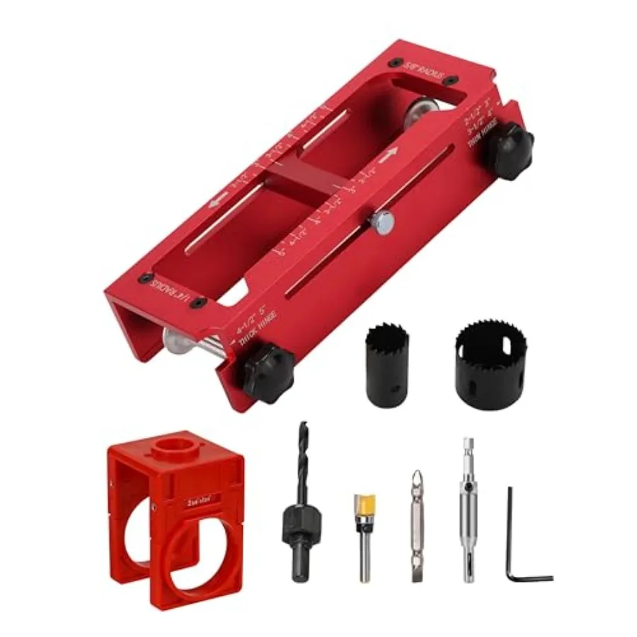 

All-in-One Door Hinge Jig and Door Lock Installation Kit - Professional Door Hinge Cut Out Tool Door Latch Installation Kit for