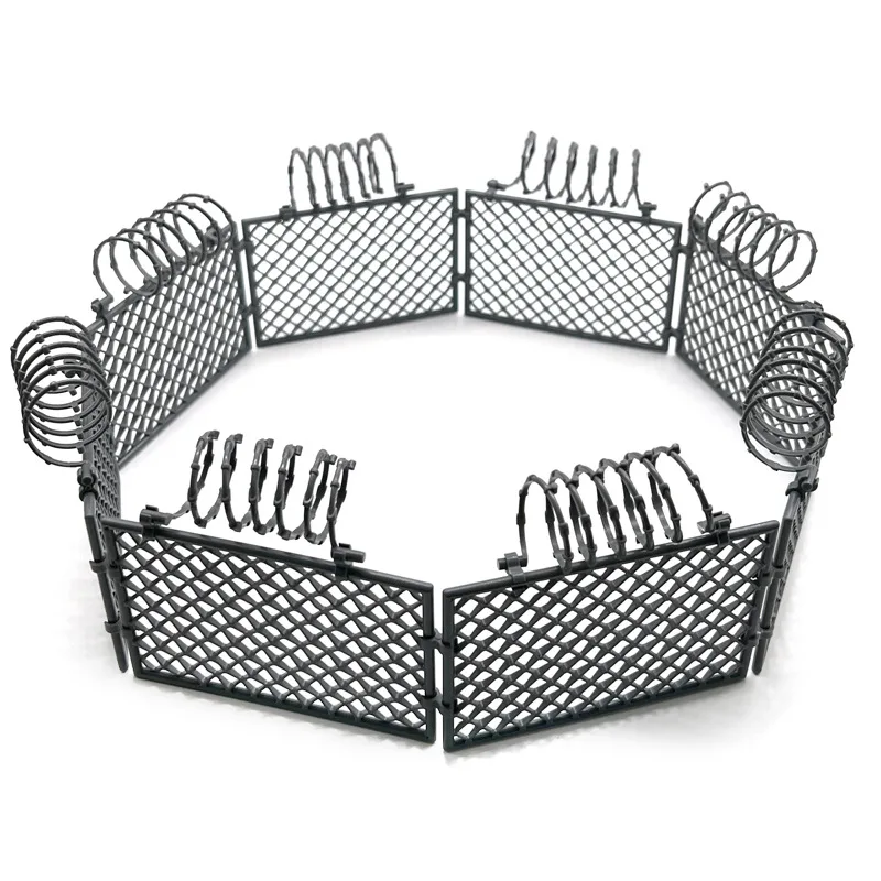 

MOC DIY WW2 Military Base Barbed Wire Fence Mesh Isolation Net for City SWAT Weapons Building Blocks Model Bricks Set