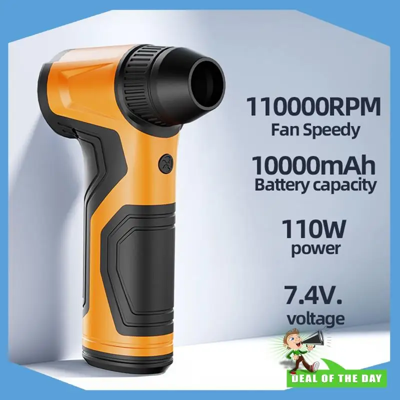 Livraison en 24 heures de nettoyage de voiture 110000 tr/min Mini ventilateur électrique plumeau d'air vitesse du vent réglable Turbo Violent Rechargeable