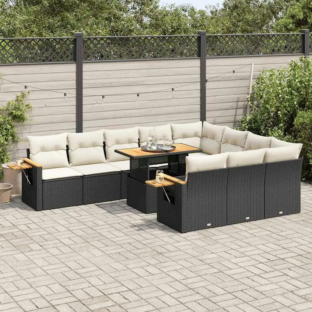 

Stylish Black and Cream White Garden Sofa Set Outdoor Furniture Comfortable Seating for Patio and Balcony Relaxation