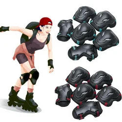 6PCS Adult Children Knee Pads Elbow Pads Wrist Pads Mesh Design Suitable for Roller Skates Skateboards Skating Bicycles Scooters