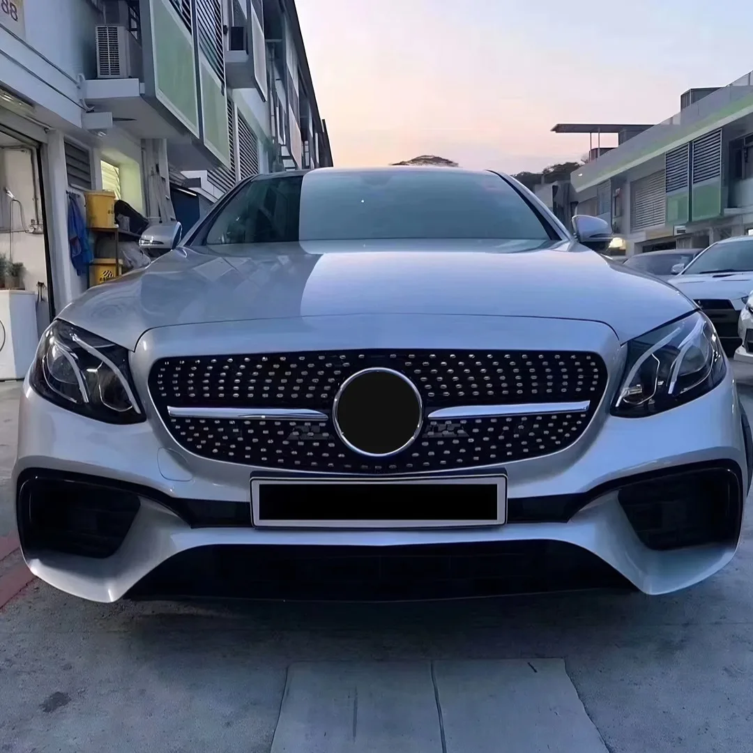 Para Mercedes Benz Clase E W213 2016-2020 E200 E260 E300 E350 GT estilo diamante rejilla delantera máscara de parachoques accesorios de ajuste de parrilla
