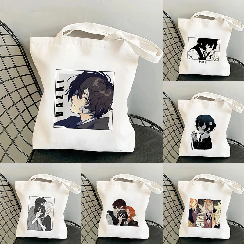 Bungou Stray Dogs Shopping Japanese Shoulder Bag Casual Resuable Eco Tote Bags for Women Large-capacity Shopper Anime Handbag