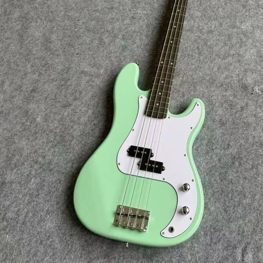 4‑String Bass Mint Green Gloss Finish Rrosewood Fretboad  Pickup Chrome Bridge Funk Jazz  Beginner 2026 new 647