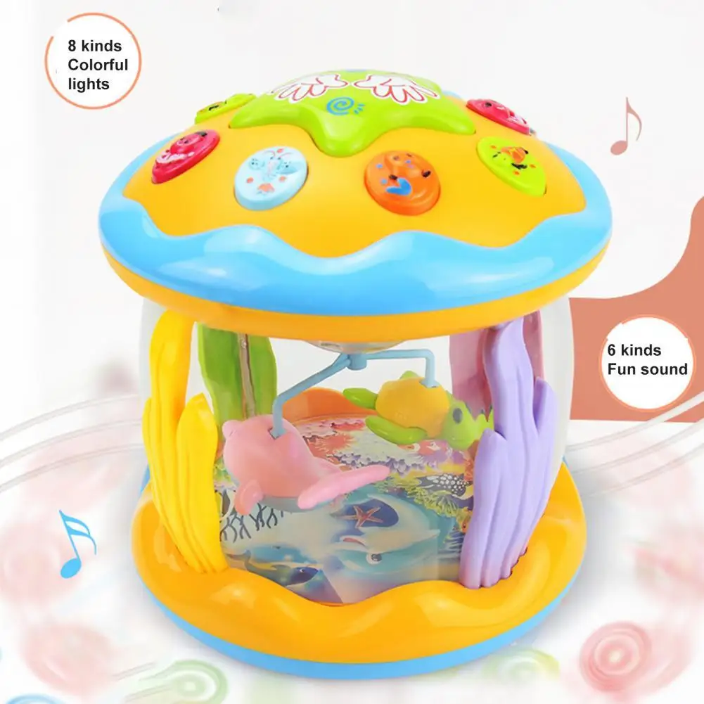 Useful Electronic Musical Toy Projectable Rotate Toddler Colorful Rolling Drum Musical Instrument Toy  Baby Toy    Musical Toy