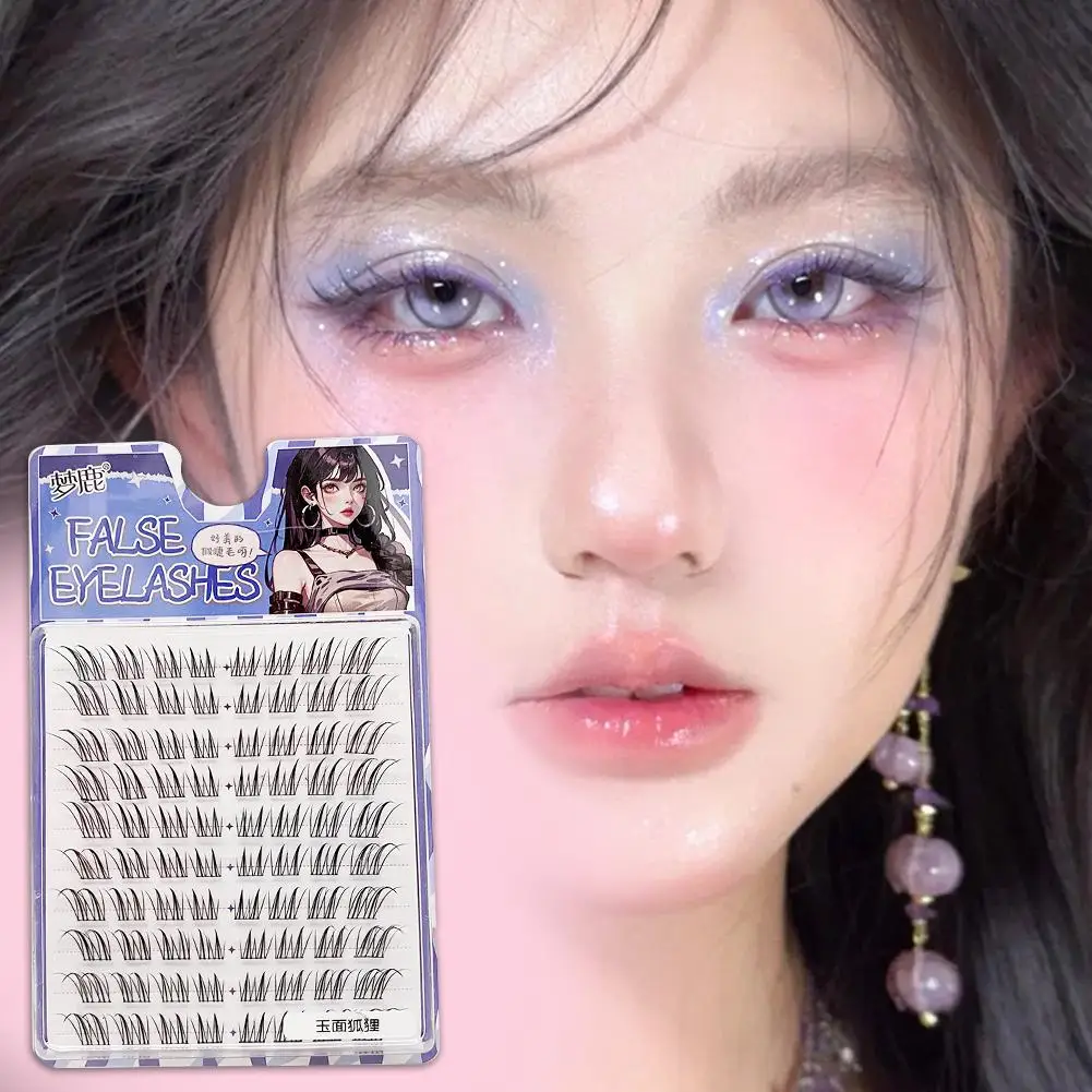 Novo estilo raposa cílios postiços individuais segmentados clusters maquiagem natural ferramenta de ampliação olhos seu fofo fino h9r9