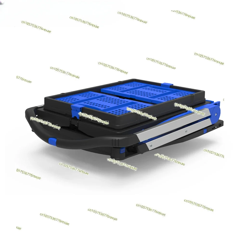 Applicable to New Product Plastic Portable Folding Two Layers Supermarket Grocery Shopping Trolley Cart with Wheels