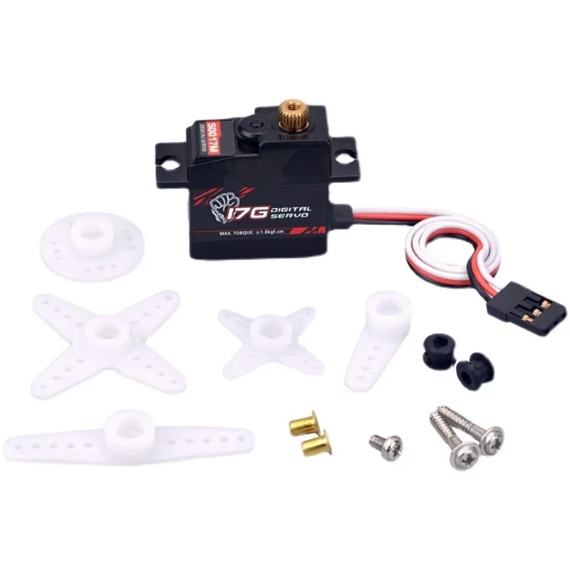 Servo Digital de engranaje de Metal, 17G, 3,5 KG, brazo Servo de Metal S0017M para WPL C14 C24 MN D90 MN99S RC, piezas de actualización de coche