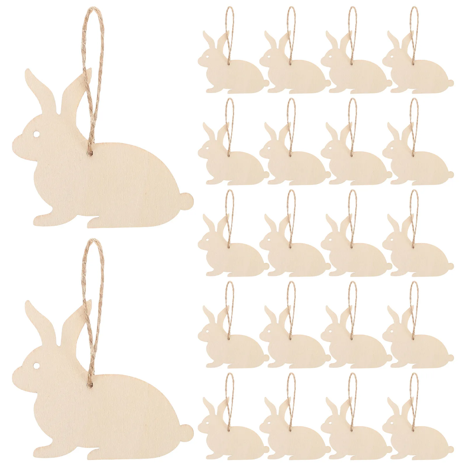 

40 шт. деревянных заготовок в форме пасхальных кроликов для росписи, окрашивания, поделок своими руками, подвесных украшений, декораций и пасхальных сувениров