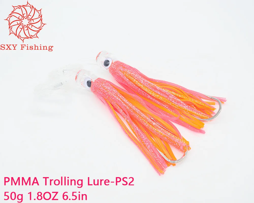 SXY FISHING Acrylic Trolling lure Octopus skirt bait Big game lure Wahoo bait Big marlin bait PMMA lure fishing lure 6.5inch 50g