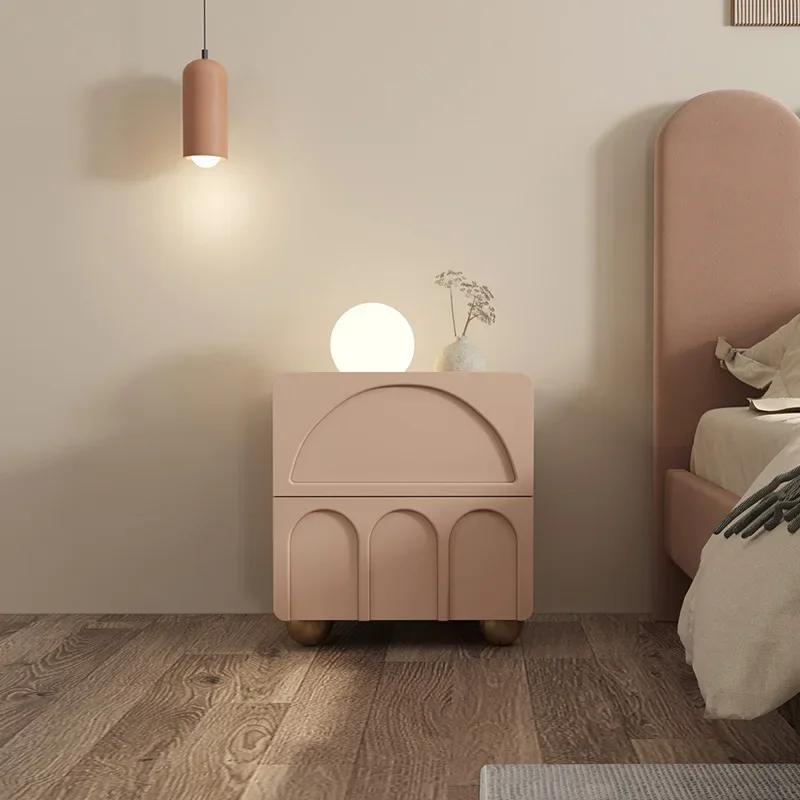 Modern Simple Small Apartment Bedroom Storage Cabinet Style Ins Locker Style Mushroom Shape Bedside Table