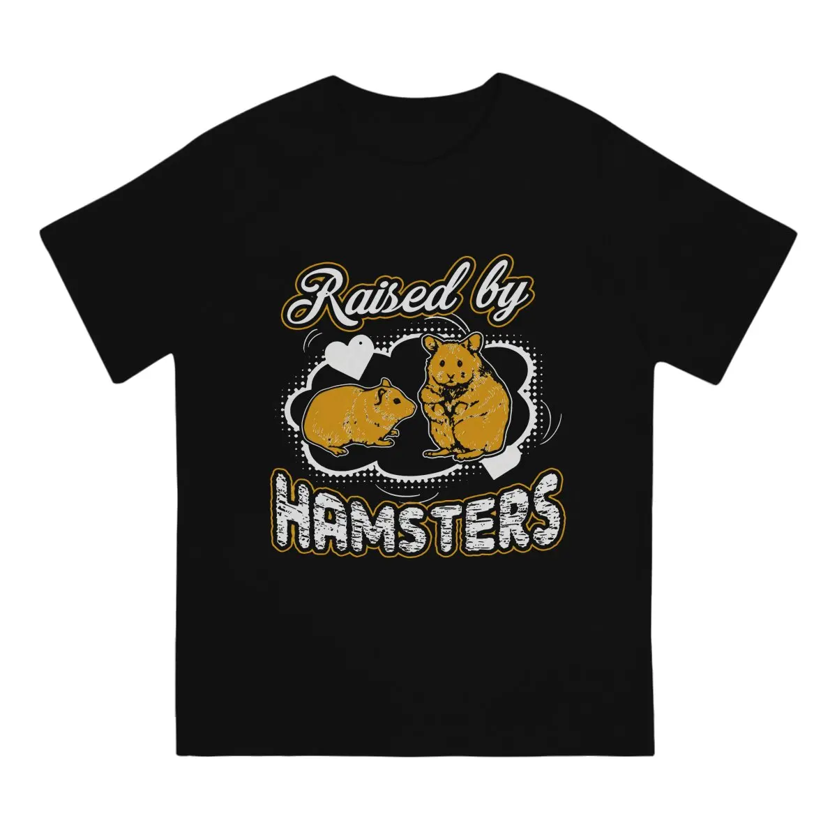 Cute Hamster Animal Polyester TShirts Raised Personalize Men's T Shirt Funny Tops