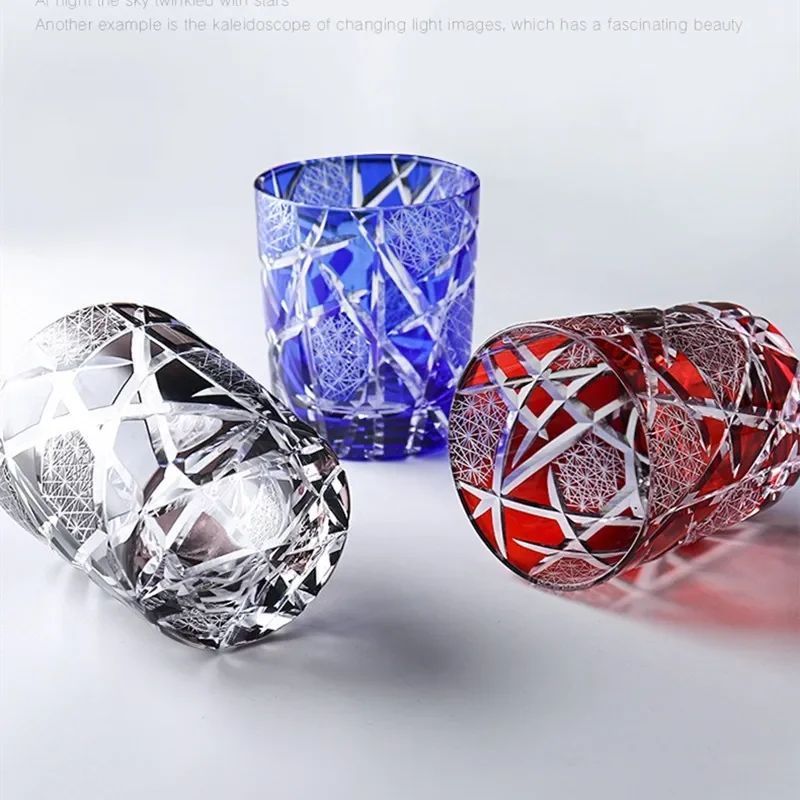 

Classical Crystal Whisky Glasses Blue Glass Wine Cup for Bourbon Cocktail And Juice Drink