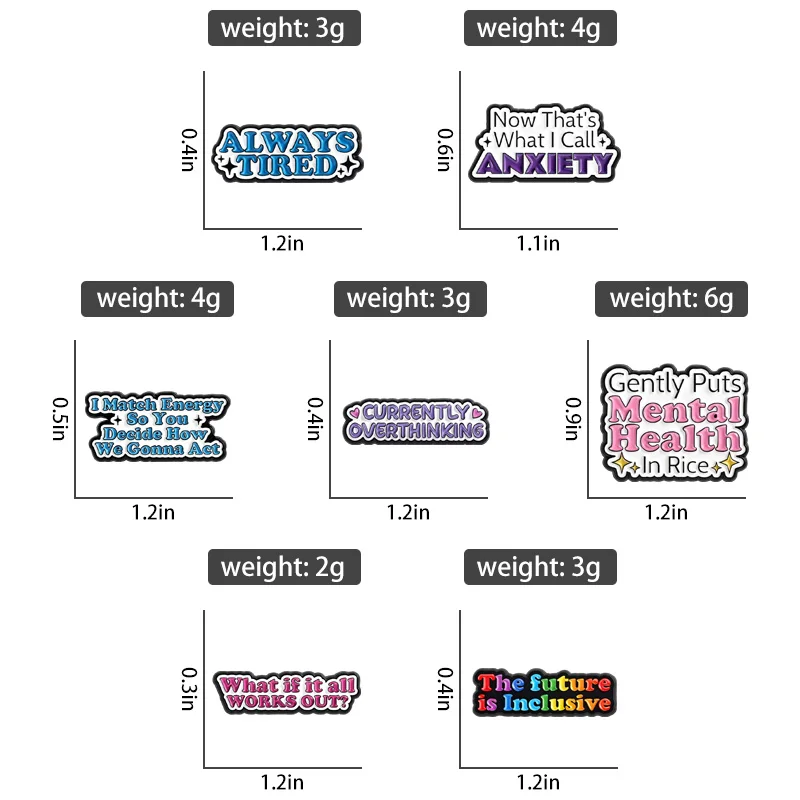 ALWAYS TIRED Mental Health Quote Enamel Pins What if it all WORKS OUT? The future is Inclusive Brooches Lapel Badge Jewelry Gift