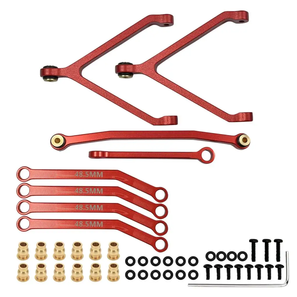 

8pcs 1 24 Steering Link Rod RC Upgrade Part Aluminum Alloy Durable Steering Linkage Tie Rod For FMS FCX24 RC Car Part Red