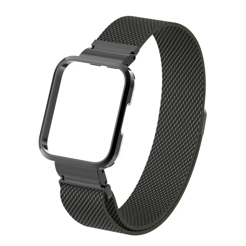 حزام لساعة شاومي ريدمي 2 لايت 3 سوار نشط ، ساعة مي مع حافظة حماية معدنية ، سوار حلقة مغناطيسي ممتص للصدمات لريدمي