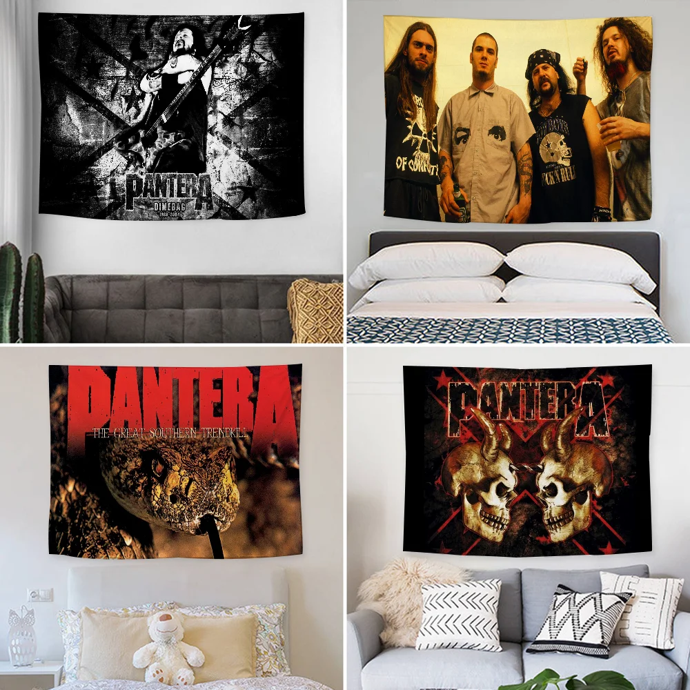 

P-Panteras Heavy Rock Band Tapestry Decoration party Background Hanging Cloth Bedroom Tapestry Room Decor Aesthetic