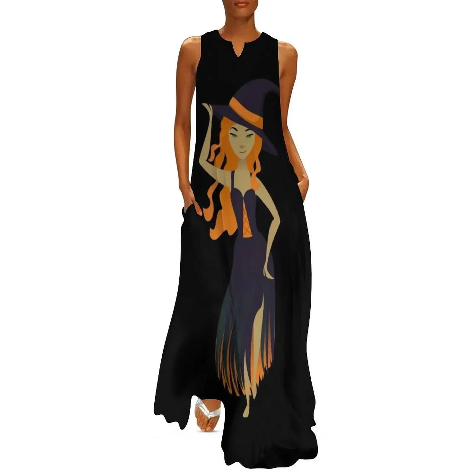 

Cute Witch Long Dress dresses for special events Woman clothing evening dress ladies summer dress