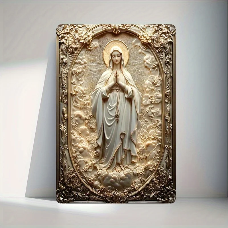

Boho-Chic Aluminum Square Metal Wall Sign, Maria's Embrace Decor for Home, Living Room, Farmhouse, Door, Bar & Restaurant