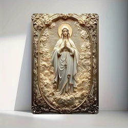 Boho-Chic Aluminum Square Metal Wall Sign, Maria's Embrace Decor for Home, Living Room, Farmhouse, Door, Bar & Restaurant