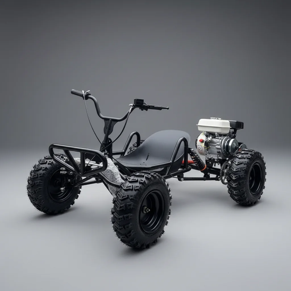 212cc 8-inch Anti-Slip Wear-Resistant Vacuum Rubber Tires Front and Rear Dual Shock Absorbers Outdoor  Off-Road Kart