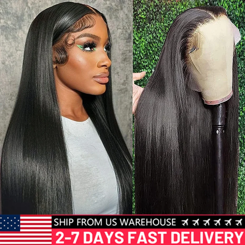 38 Inch Bone Straight Lace Front Wigs For Women Choice Glueless Brazilian Human Hair 13x6 Hd Transparent Lace Frontal Wig Bling